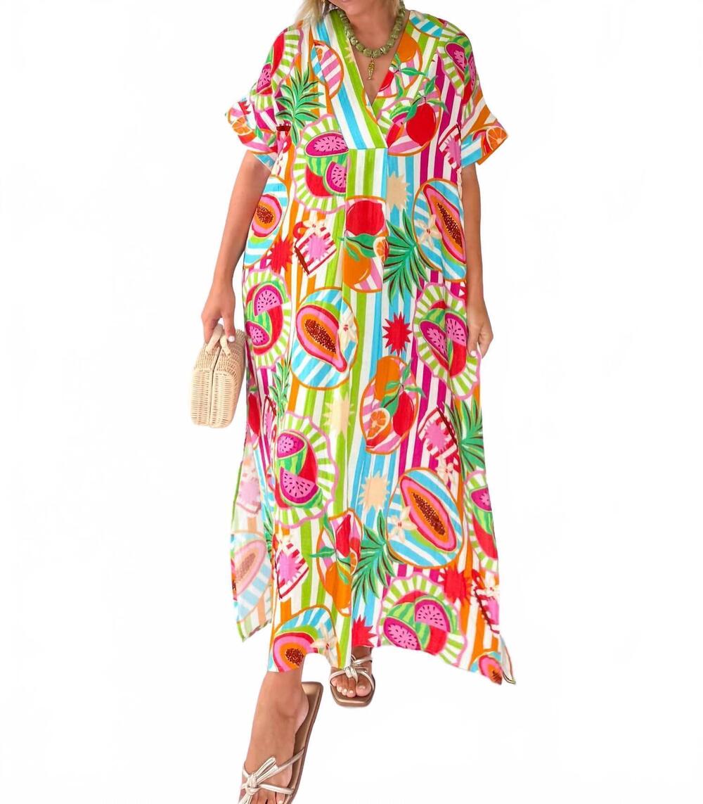 NEW KARLIE gauze maxi dress in fruit